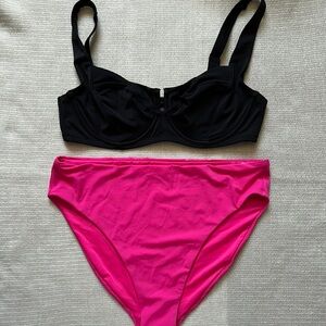 Victoria's Secret Black and Pink Swimwear